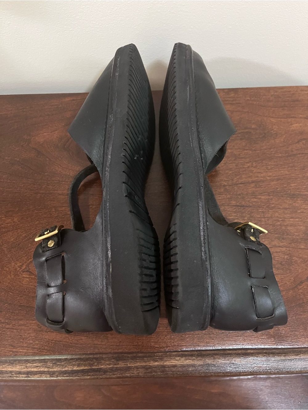 AURORA Black Mary Jane Leather Ankle Strap Shoes US 8D - Picture 7 of 17